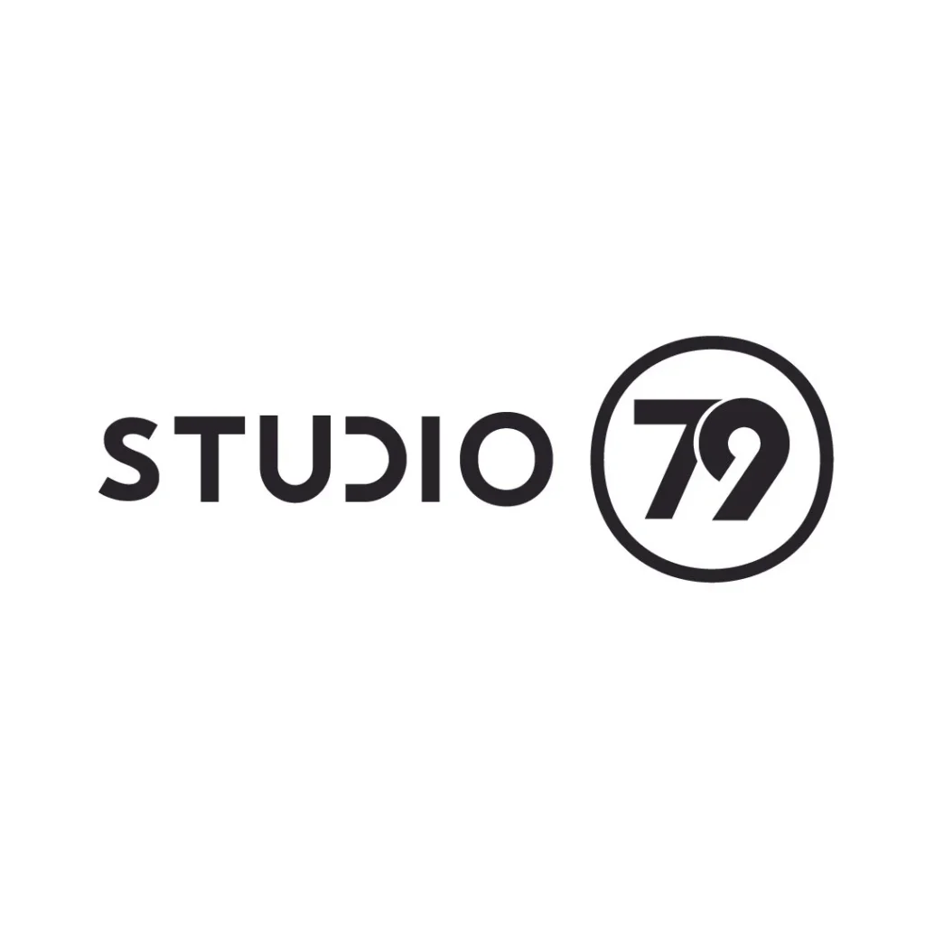 Black text STUDIO 79 with the number 79 enclosed in a circle on a white background.